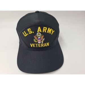 Vintage US Army Veteran Eagle Crest Snapback Hat Cap United States USA Military